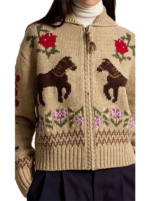 sweater-cardigan con ricami Polo Ralph Lauren | 211-B17748-001TAN MULTI